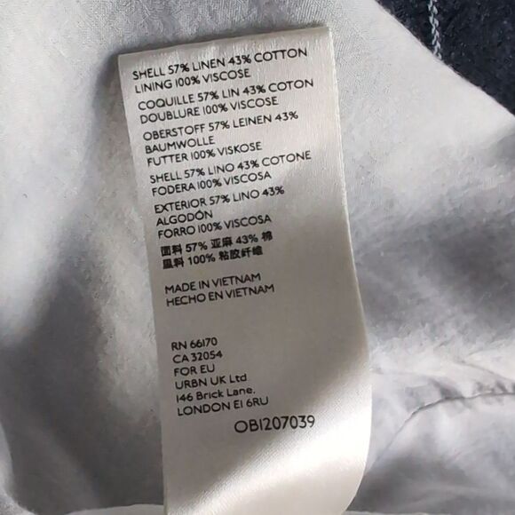 Free people Indigo navy Stella longline striped  double breasted  blazer SMALL - Picture 7 of 12